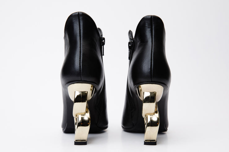 The Abriel Black Leather Ankle Boot