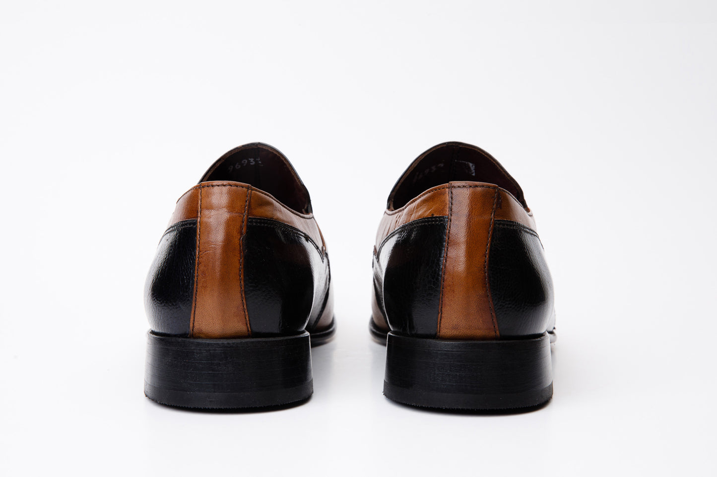 Los zapatos de hombre Kazablanka de cuero marrón y azul marino con hebilla, ¡venta final!
