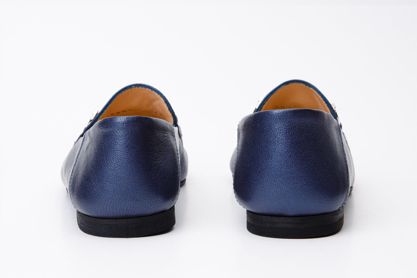 Luanda Navy Blue Leather Women Flat Shoe