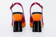 The Rize Multicolor Pumpkin Heel Leather Sandal