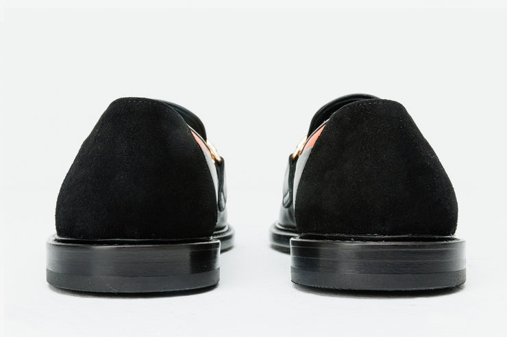 The Gemena Black/Orange Shoe Bit Dress Loafer