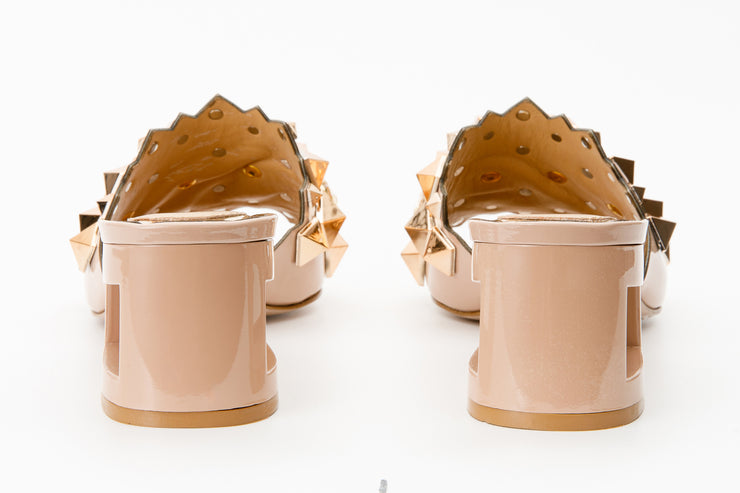 The Balat Cream Leather Block Heel Sandal