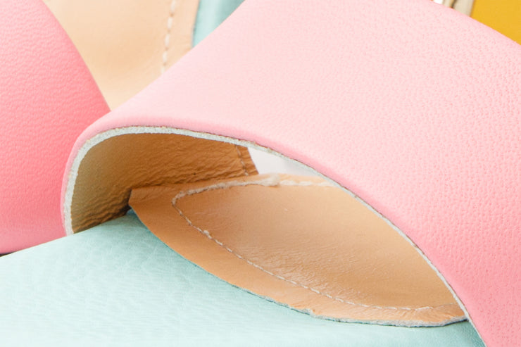 The Niger Multicolor Block Heel Leather Sandal