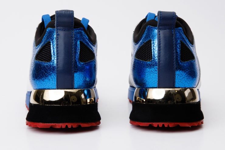 The Sultan Sax Blue & Grey Leather Sneaker