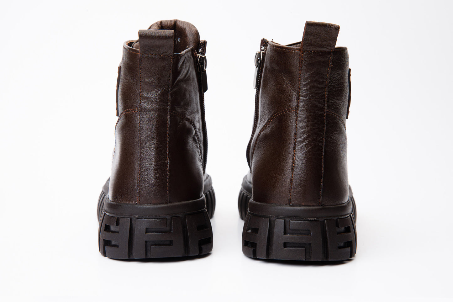 The Taco Brown Leather Casual Lace-Up Men Boot with a Zipper Final Sale!