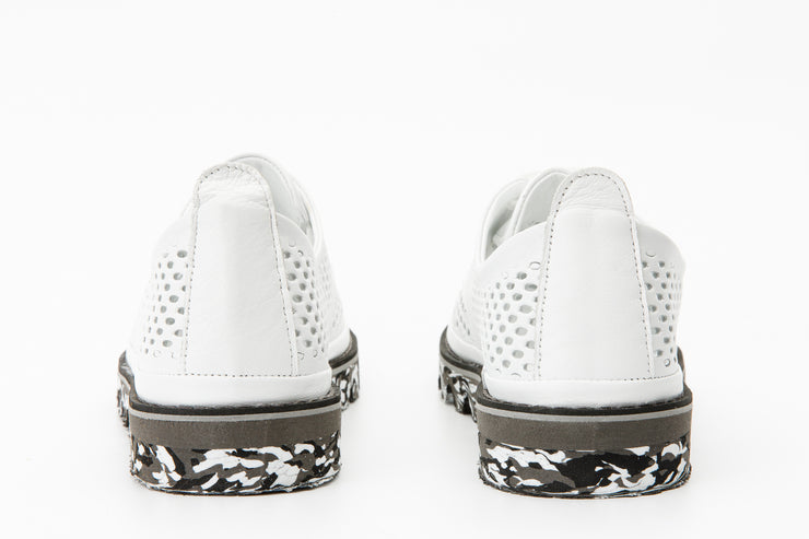 The Tirnova White Leather Flat Show Final Sale!
