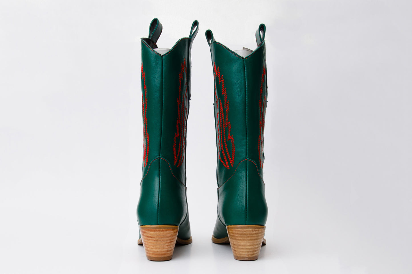 Bota vaquera de piel verde Togg para mujer