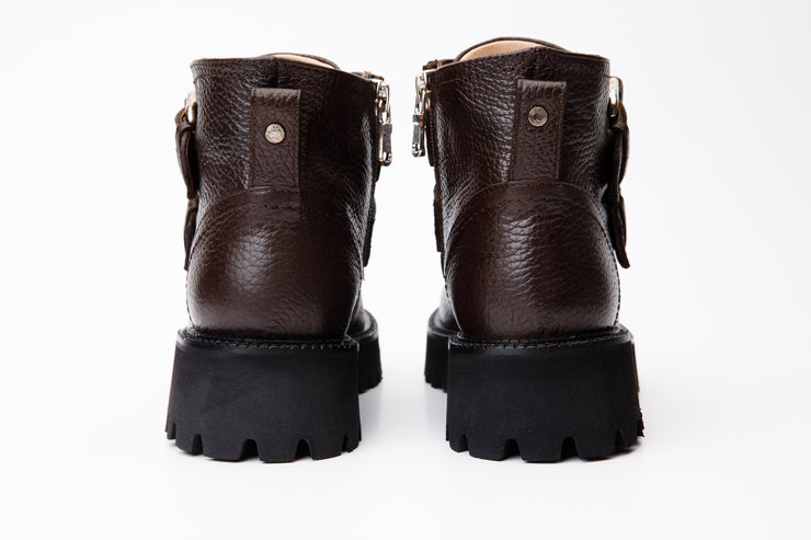 The Harry Brown Leather Double Monk Women Ankle Boot