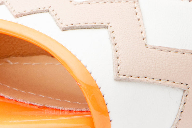 The Santa Amaro Orange Glitter Leather Sandal