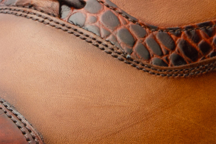 The Yukon Tan Single Brogue Cap Toe Oxford Shoe