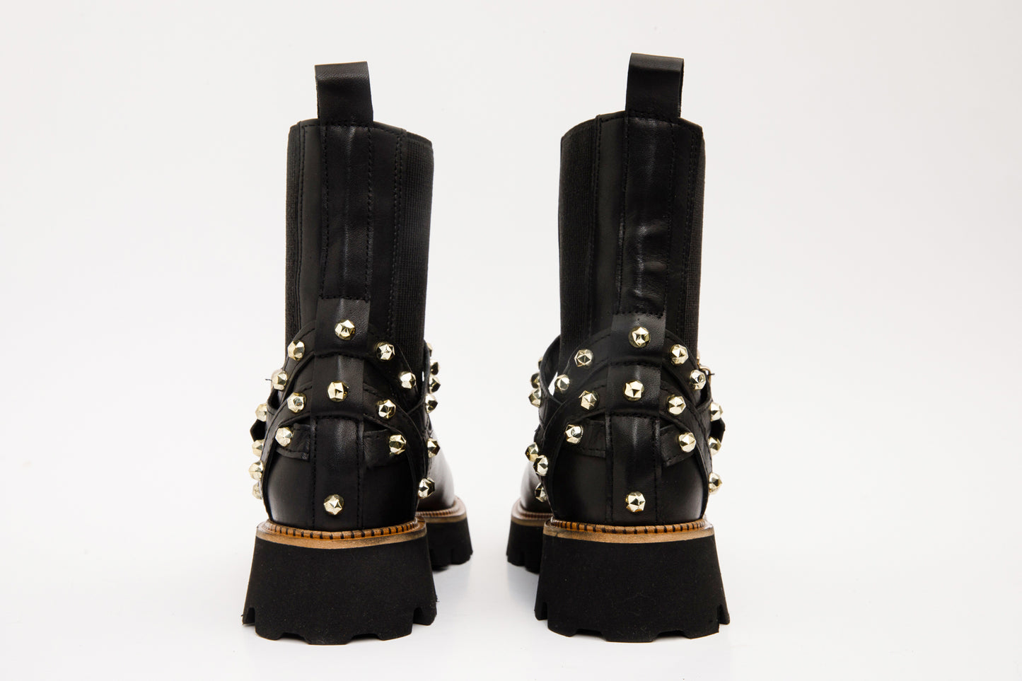 Bota de mujer de piel negra Rabah