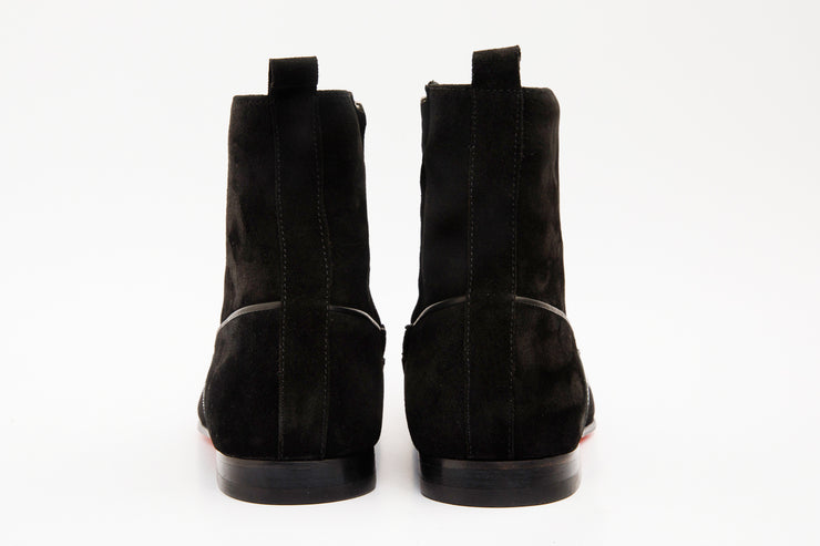 The Baron Black Suede Bit Zip-Up Dress Boot