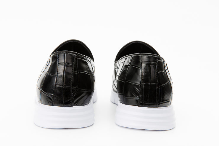 The Parga Black Leather Tassel Casual Loafer