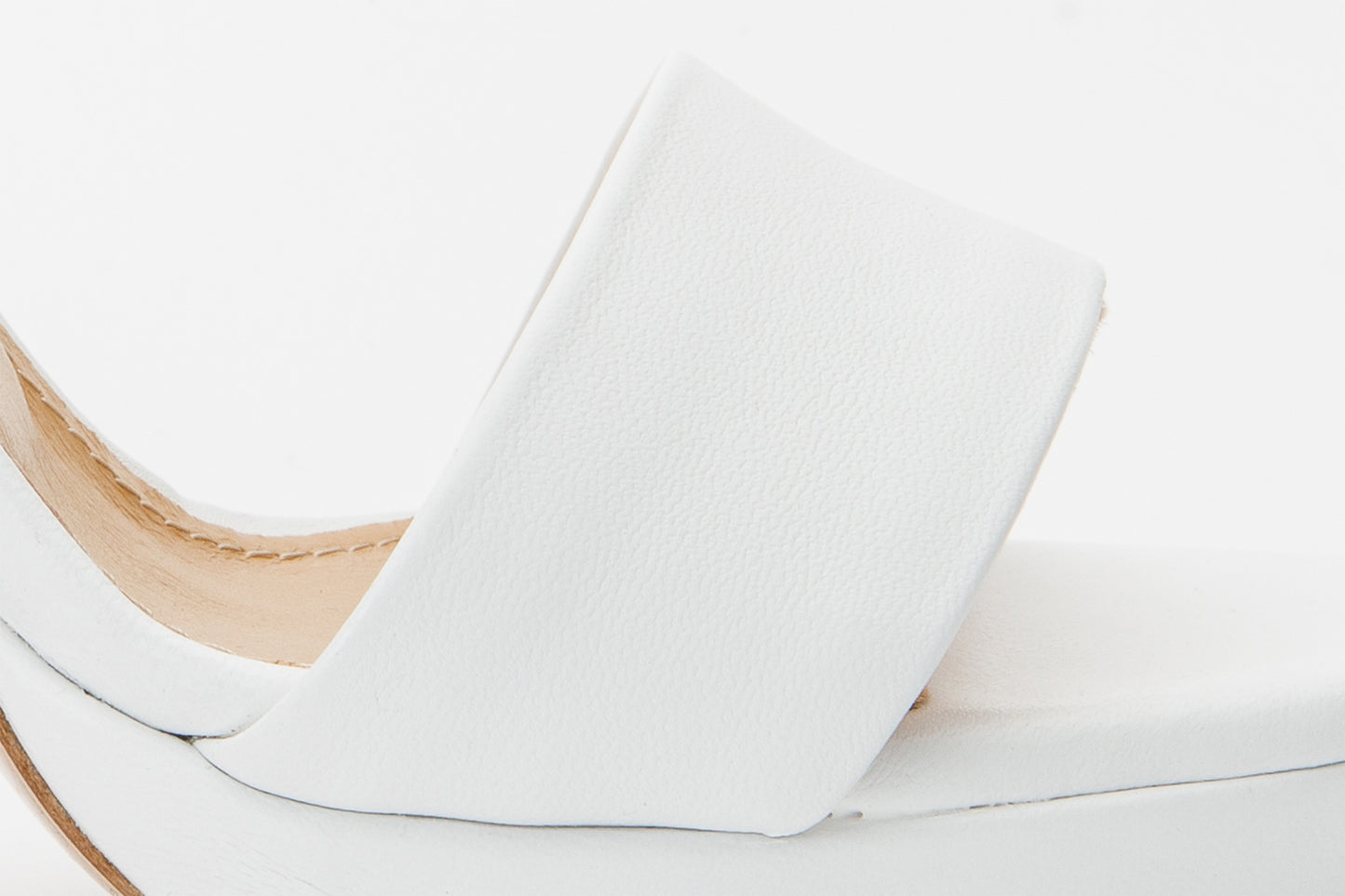 The Aksu White Leather Ankle Strap Women Sandal