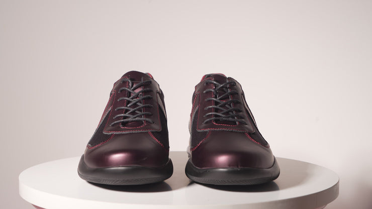 The Zona Burgundy Leather Sneaker