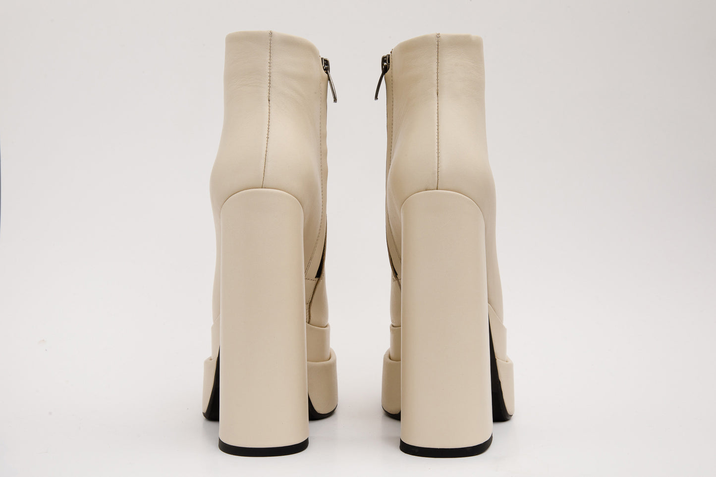 The Latino Cream Leather High Heel Women Boot
