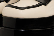 The Latino Cream Leather Platform Heel Pump