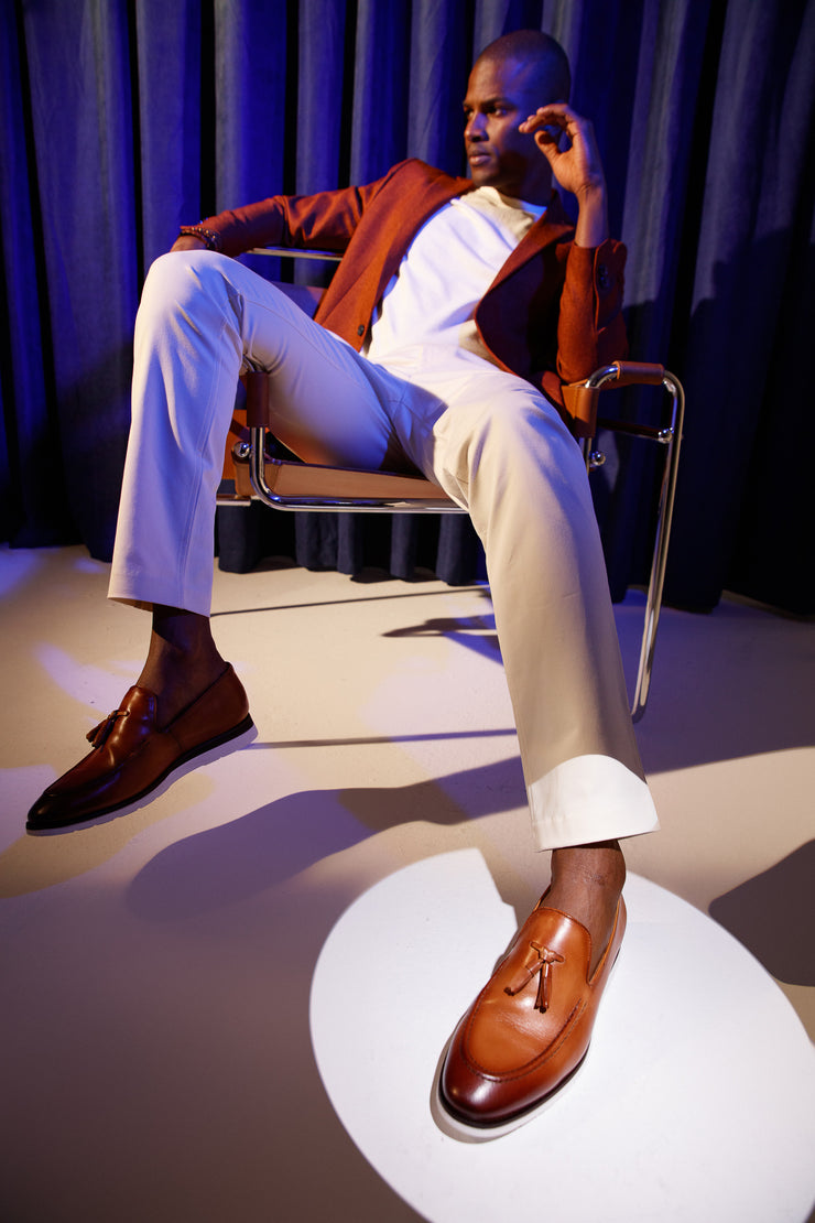 The Cerreto Brown Leather Tassel Loafer