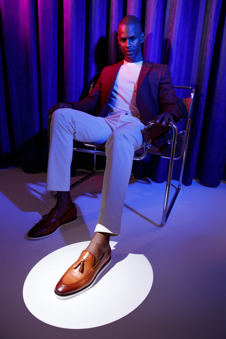 The Cerreto Brown Leather Tassel Loafer