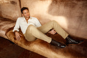 The Anderson Brown Leather & Suede Brogue Lace-Up Boot with a Zipper