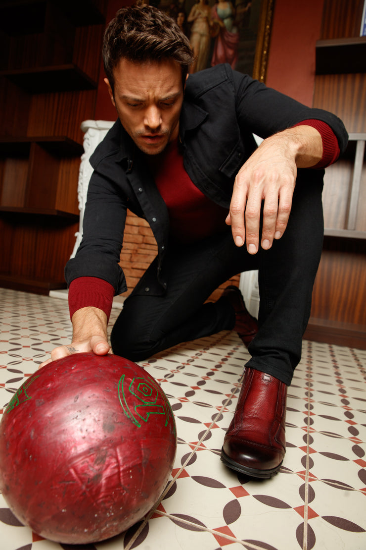The Montreal Burgundy Leather Casual Zip-Up Ankle Boot