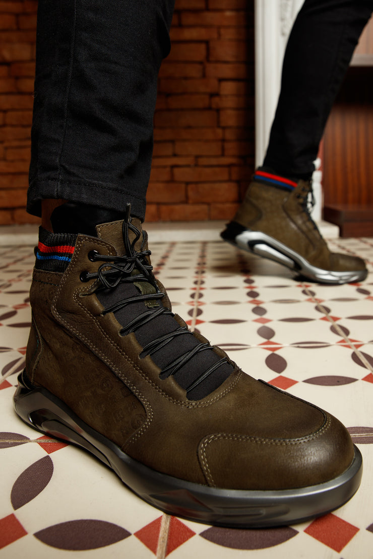 The Caracas Green Suede Leather Casual Boot