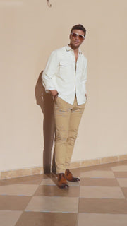The Romto Tan Leather Derby Lace-Up Boot With a Zipper