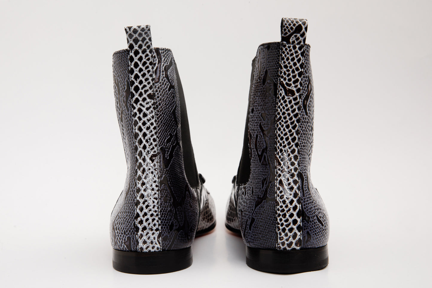 The Milano Black & White Leather Chelsea Dress Men Boot Final Sale!