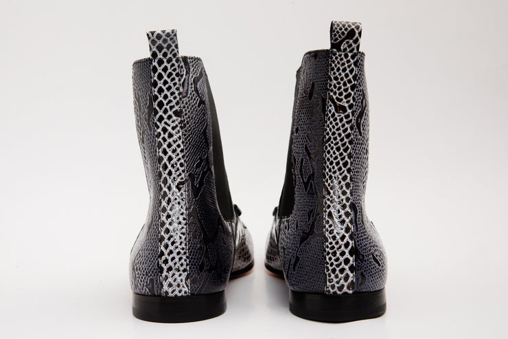 The Milano Black & White Leather Chelsea Dress Boot