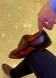 The Royal Hand Craft Burgundy Wingtip Oxford Shoe
