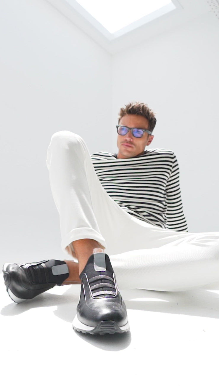 The Sonoma Black Leather Sneaker