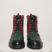 The Black River Black Handwoven Leather Ankle Boot