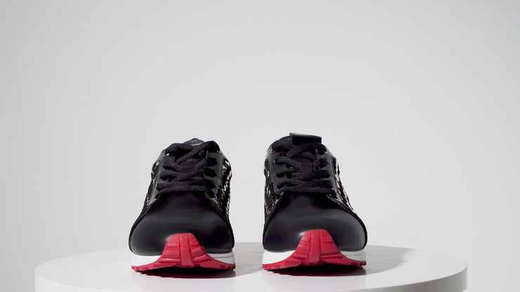 The Sultan Black & Gold Woven Leather Sneaker