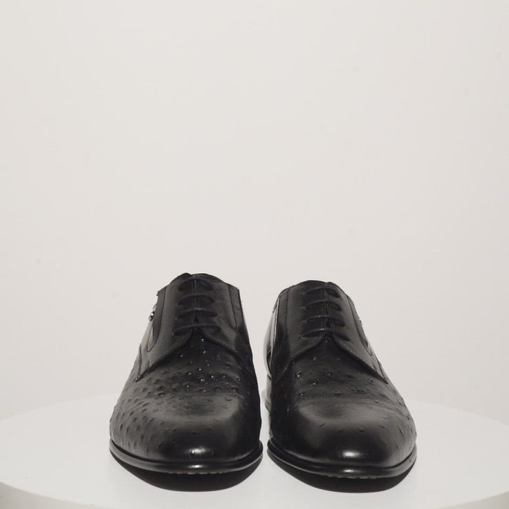 The Porto Alegre Black Leather Derby Shoe