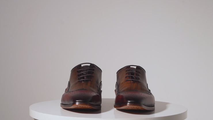 The Royal Hand Craft Burgundy Wingtip Oxford Shoe
