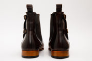 The Royal Hand Craft Cognac Leather Double-Buckle Chelsea Boot