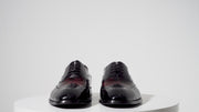 The Dicle Black/Burgundy Wingtip Semi Brogue Derby Shoe