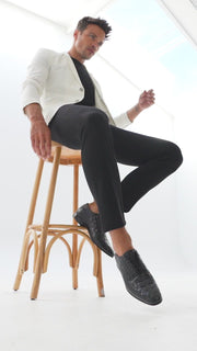 The Randor Black Leather Oxford Shoe