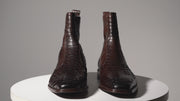 The Boss Brown Pythn Snk Zip-Up Leather Boot Limited Edition