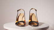 The Rize Pumpkin Heel Leather Multicolor Sandal