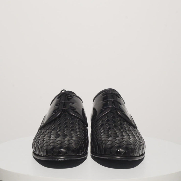 The Safaga Black Woven Derby Shoe
