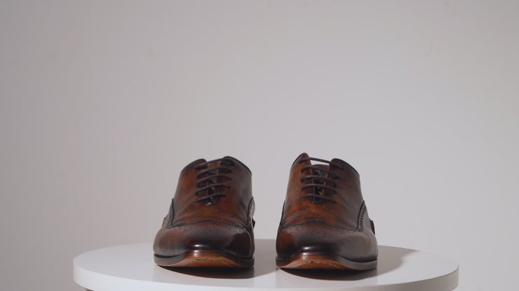 The Royal Hand Craft Brown Wingtip Oxford Shoe