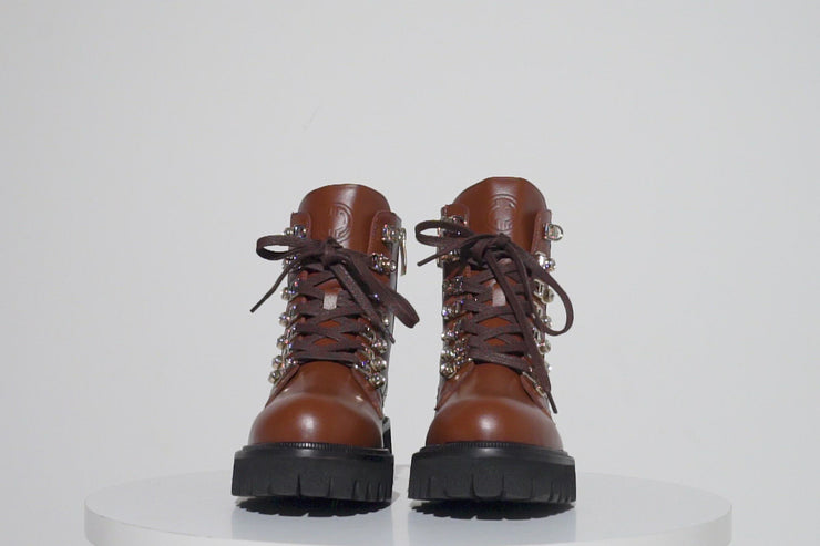 The Russel Brown Leather Lace-Up Ankle Boot