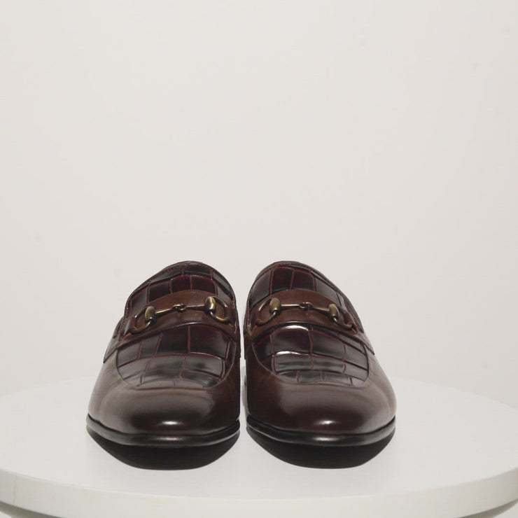 The Pusan Brown Leather Bit Loafer Shoe