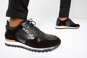 The Sopez Black Leather Sneaker
