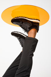 The Sopez Black Leather Sneaker