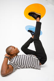 The Sopez Black Leather Sneaker