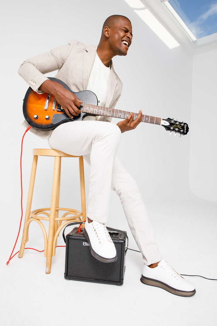 The Peklin White Leather Sneaker