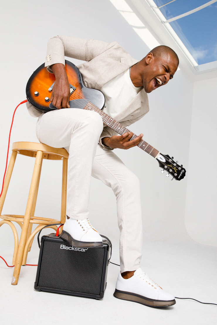 The Peklin White Leather Sneaker