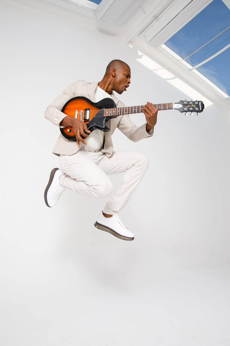 The Peklin White Leather Sneaker
